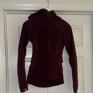 Lululemon Maroon Hooded Puffer jacket